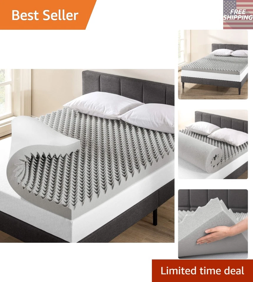 4 Inch Egg Crate Memory Foam Topper With Bamboo Charcoal-size Is Twin 75x38x4