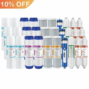 6 Stages pH Reverse Osmosis Water Filter Set w/ 36/50/75/100/150 GPD RO Membrane - Picture 1 of 16