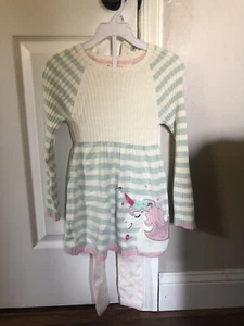 SHRINKING VIOLET Unicorn Long Sleeved Cardigan Tunic Sweater Girls 5/6 - Picture 1 of 6