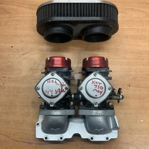 R&D INTAKE MANIFOLD DUAL MIKUNI SBN44 CARB 750 SX SS 800 SXR JETSKI REBUILT CARB - Picture 1 of 6