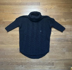 Suéter Express Mujer Talla M Negro Pullover Tejido con Cable Cuello Alto Mangas 3/4 NUEVO - Imagen 1 de 6