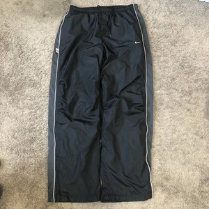Vintage Nike Windbreaker Track Pants Men Size 2XL Black Green Striped Baggy Y2K - Picture 1 of 15