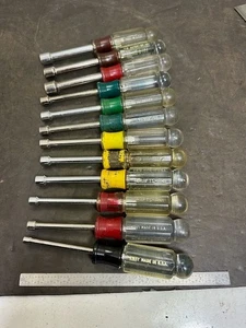 VINTAGE CRAFTSMAN NUT DRIVERS, LOT OF 12, MIXED SIZES, USA Made - Picture 1 of 4