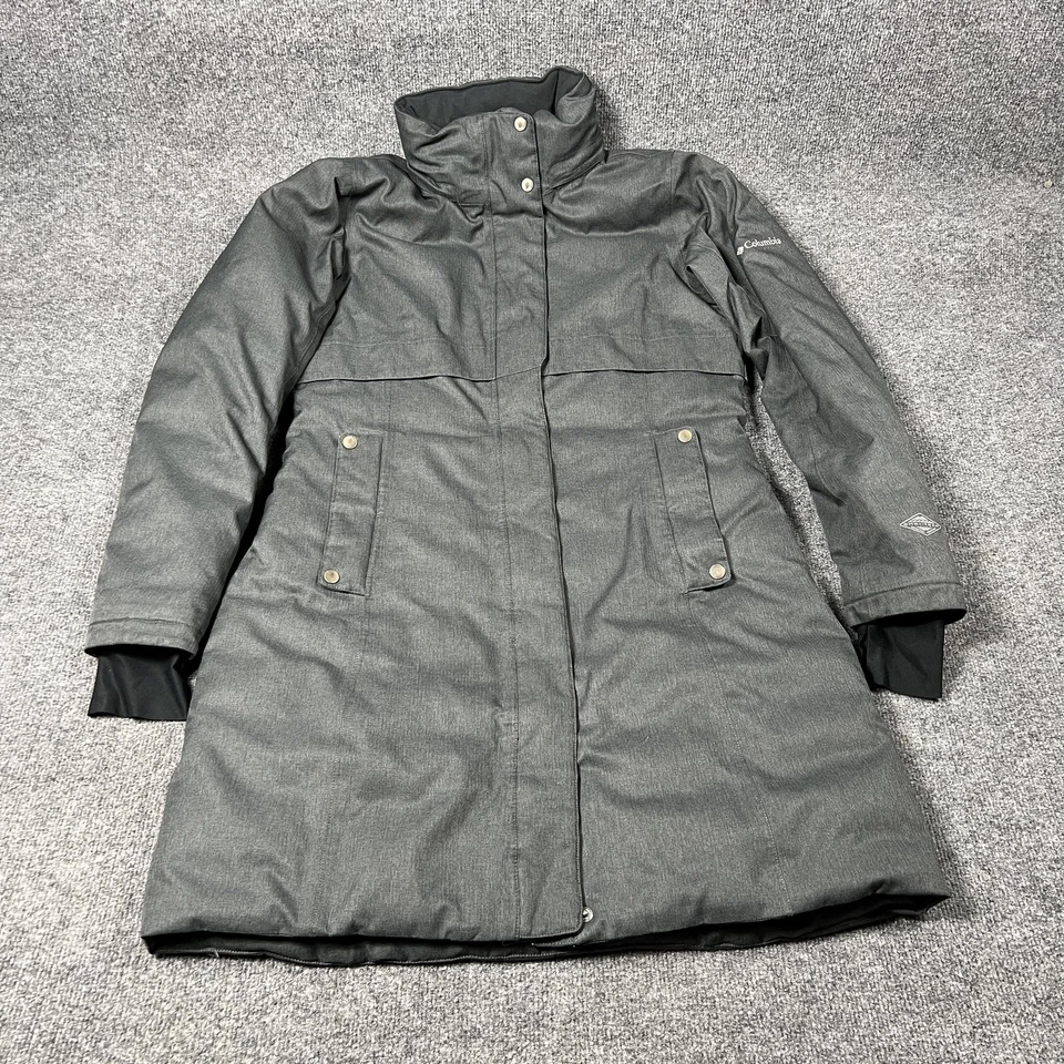 Parka Columbia Mujer Pequeña Gris Omni-Tech Omni-Calor Impermeable Aislada Larga Foto 1 de 4