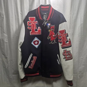 St. Louis Cardinals Pro Standard Navy Mash Up Logo Varsity Full-Zip Jacket NWT - Picture 1 of 13