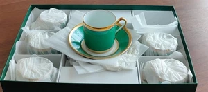 Richard Ginori Impero Green CONTESSA Cup & Saucer Set For 6 W/Box 0924 - Picture 1 of 23