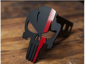 Punisher Warrior - Thin Red Line - Trailer Hitch Cover fits 2” receivers - Picture 1 of 3