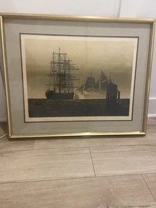 Elton Bennett Bleistift signiert Serigrafie Original Down To The Sea - Bild 1 von 4