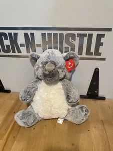 Aurora Plüschtier grau und weiß Elefant Stofftier neu mit Etikett weich - Bild 1 von 5
