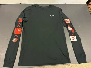 Nike Mens T-Shirt Graphic Sleeves - Long Sleeve Sz Medium - Basketball Black Tee - Picture 1 of 13