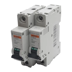 Lot of 2 Merlin Gerin 25159 C60H Circuit Breaker 1-Pole, 6A 230/400VAC, DIN Rail - Picture 1 of 8