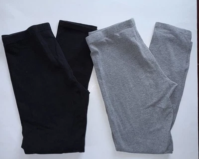 Lot Of 2 Pieces Faded Glory Girl's Large (10/12) Leggings Black And Gray - Image 1 of 4