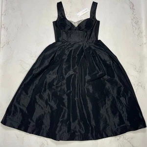 Rebecca Vallance schwarzes Midikleid Strass Kristall Größe 12 UVP 949 $ - Bild 1 von 24