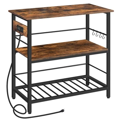 Kitchen Island with Storage, Kitchen Island Table with Power Outlet, 35.4" L ... - Image 1 of 4