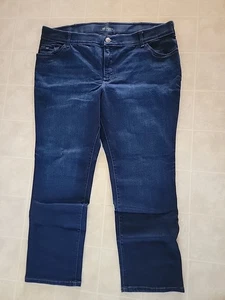 Lee Plus Straight Fit Jeans Mid Rise Flex Motion Dark Indigo Blue 22W Pristine - Bild 1 von 3