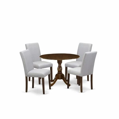 East West Furniture 5 Piece Kitchen Table Set Contains 1 Drop Leaves Wooden... - Image 1 of 2