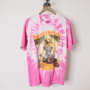 2009 Britney Spears Circus Tour Tee Shirt Tie-dye Men's Size L Double Sided RARE - Picture 1 of 5