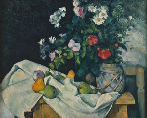 Paul Cezanne Still Life with Flowers and Fruit 1890 17"x 22" Archival Art Print - Picture 1 of 1
