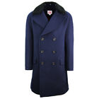 Lacoste L!Ve Wool Long Coat Navy Button Up Unisex Blazer Jacket Bh9137 Je1