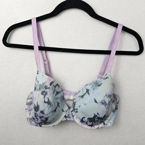 VS Pink Bra Woman’s Size 36D Blue Gray Purple Marble Adjustable Straps - Picture 1 of 4
