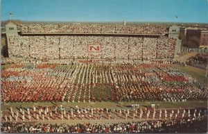Postal Día de la Banda de Marcha Universidad Nebraska Stadium Lincoln NE Homecoming - Imagen 1 de 2