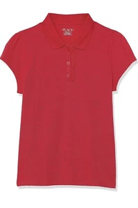 The Children's Place Girls' Short Sleeve Pique Polo Size S 5/6 - Picture 1 of 5