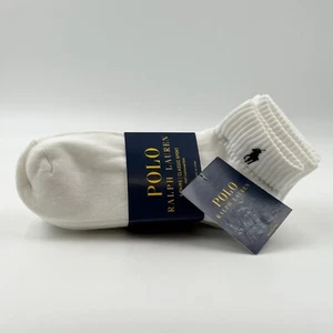 Polo Ralph Lauren Hombre Clásico Deportivo Suela Medio Acolchada 6 Pares Blanco Nuevo - Imagen 1 de 1