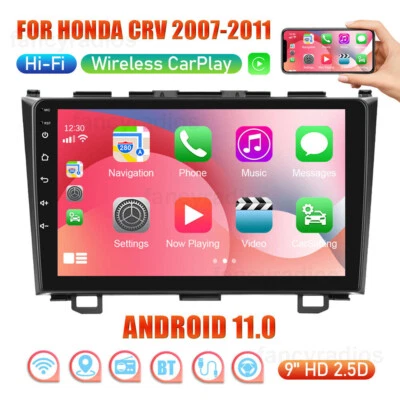 Apple Carplay For Honda CRV 2007-2011 Android 11.0 Car Stereo Radio GPS WIFI+Cam - Image 1 of 4