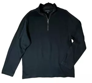 Top Pullover Tejido Manga Larga Banana Republic Hombres L Negro 1/4 Cremallera - Imagen 1 de 9
