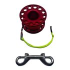 Premium Aluminum Alloy Scuba Diving Reel with 98ft Braided Cord and Stud Clamps
