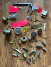 Vintage Fishing Bait Hook Reel Lot MISC Weight Les Davis Old Reliable & More