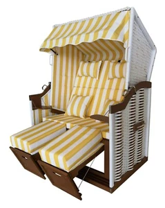 Strandkorb™ Baltic Sea Model, Yellow-White Striped - Picture 1 of 1
