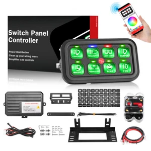 Interruptor de panel de 8 velocidades RGB INTERRUPTOR INTERRUPTOR PALANCA MOMENTÁNEA ESTROBOSCÓPICO COCHE BARCO MARINO  - Imagen 1 de 12