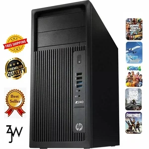 HP Z240 MT i7 64GB RAM 1TB SSD 3TB HDD RX580 Win10 WiFi Desktop GAMING PC - Picture 1 of 6