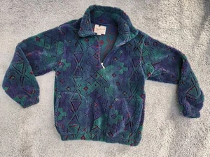 Vintage Woolrich Fleece Pullover Geometric Men's Medium - Picture 1 of 11