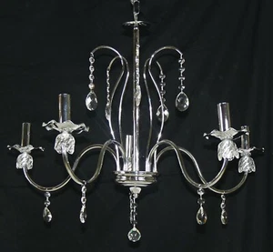 Lampadario cromo lucido moderno con gocce in cristallo art.449 camera da letto - Picture 1 of 7