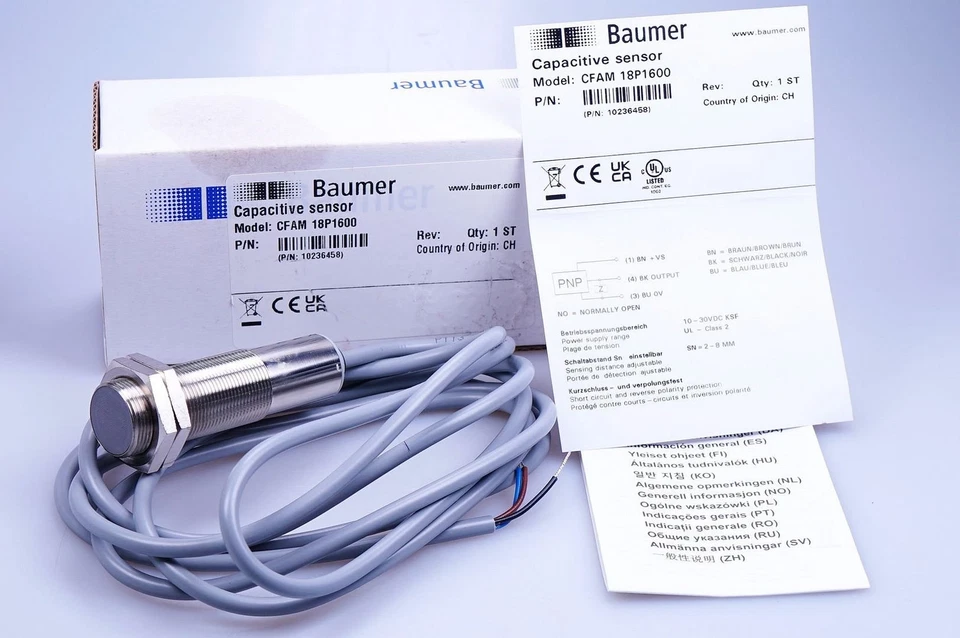 Baumer Capacitive Sensor CFAM 18P1600 Sn 8 mm OVP, New - Image 1 of 1
