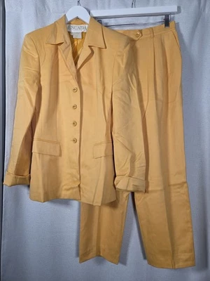 Conjunto de traje chaqueta pantalones seda lana Escada Margaretha Ley vintage años 90 36/40 8/10 Foto 1 de 4