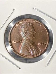 Error Lincoln cent, Off Center & Rotated Die, 1973 Circulated - Picture 1 of 7