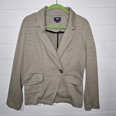 Blazer Anthropologie Maeve para mujer a cuadros - tostado y negro Foto 1 de 4