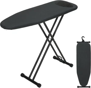 Tabla de planchar 110x33cm con soporte cubierta gris ajustable negra - Imagen 1 de 12