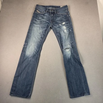 Jeans Diesel Para Hombre 29x32 Azul Viker Regular Recto Envejecido Rodilla Rasgada 0855S Foto 1 de 4