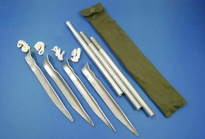 MILITARY CAMPING POLES + PEGS + POUCH FOR TENT LAAVU PONCHO SHELTER POLISH ARMY - Image 1 of 4
