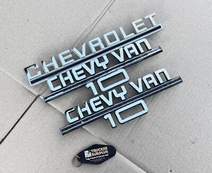 85-95 Chevrolet G-Series Van CHEVY VAN 10 Fender Rear Door Emblem Badge Set Kit - Bild 1 von 9