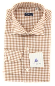 Finamore Napoli Cream Shephard's Shirt - Full - (F14188) - Picture 1 of 4