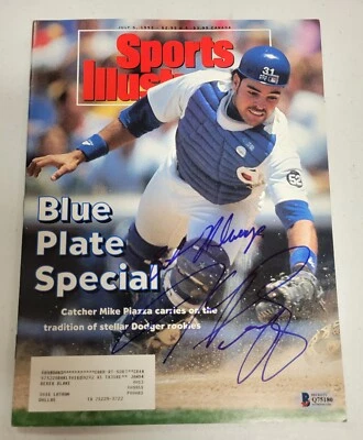 Mike Piazza Signed Sports Illustrated Mag 7/5/93 Dodgers Baseball Beckett Auto - Image 1 of 4