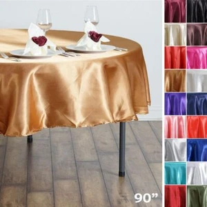 MANTEL REDONDO DE SATÉN DE 90 PULGADAS Cena Boda Fiesta Ropa de cama Decoraciones Venta - Imagen 1 de 107