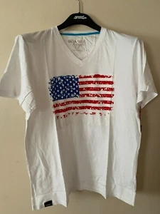 Rockstars & Angels Flag Men White T Shirt Size L NWT - Picture 1 of 3