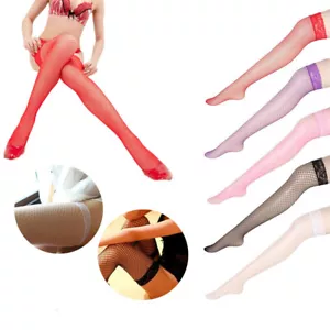 Women Stockings Mesh Sexy Socks Fishnet Thigh High Lace Top Hosiery Hot Tights . - Picture 1 of 16