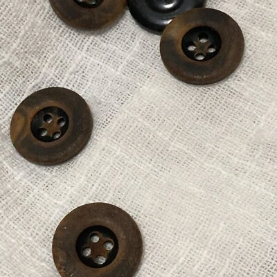 Horn button real horn button with burned retro look finishing jacket buttons 5pc - Image 1 of 4